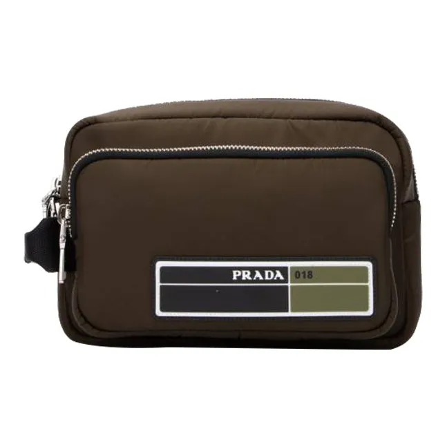 PRADA Nylon Clutch Men's Army Green-0