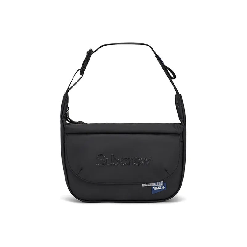 Subcrew Polyester Messenger Bag Shoulder Bag Crossbody Bag Medium Size Unisex Black/White/Gray-4