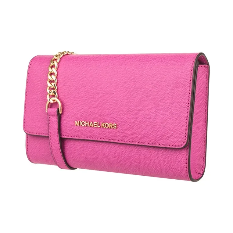 MICHAEL KORS Jet Set Travel Cow Leather Shoulder Bag, Crossbody Bag Women's Pink-1