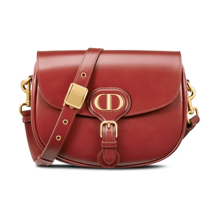 DIOR Bobby Smooth Finish Calfskin One Shoulder Crossbody Clutches Medium Size Women's Brick Red-0