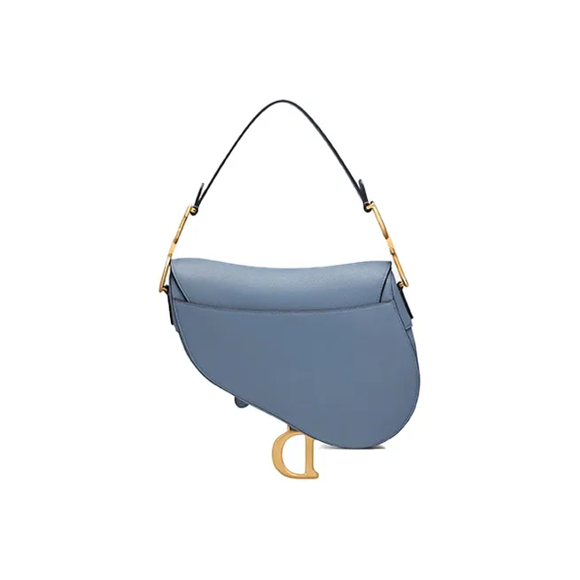 DIOR Shimmery Sheepskin Portable Crossbody Bag Shoulder Bag Women's Denim Blue-2