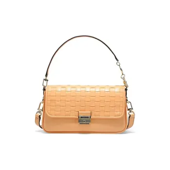 MICHAEL KORS Leather Baguette Shoulder Bag, Crossbody Bag Women's Cantaloupe