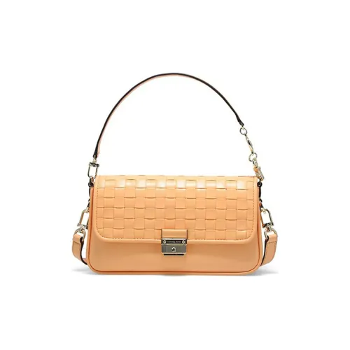 MICHAEL KORS Leather Baguette Shoulder Bag, Crossbody Bag Women's Cantaloupe