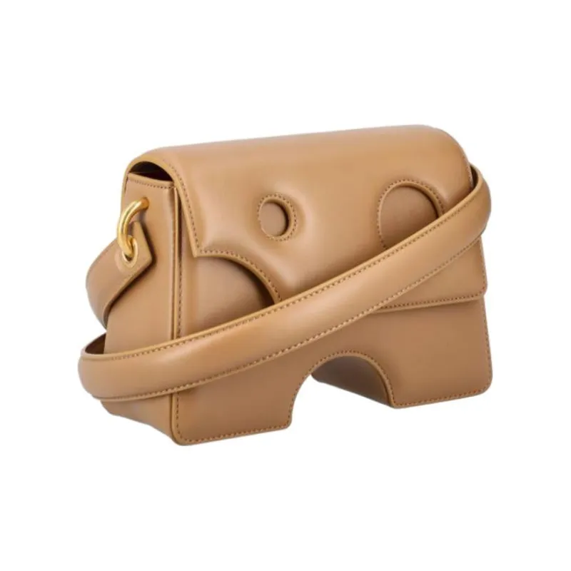 OFF WHITE Burrow 22 Shoulder Bag Camel Brown-1