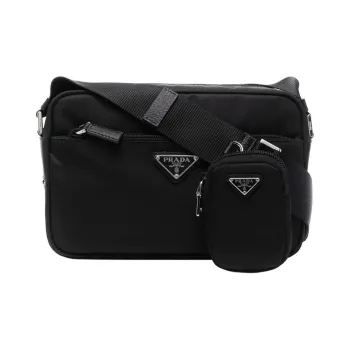 PRADA Nylon With Saffiano Leather Trim 2 in 1 Combo Bag, Shoulder Bag, Crossbody Bag Women's Black