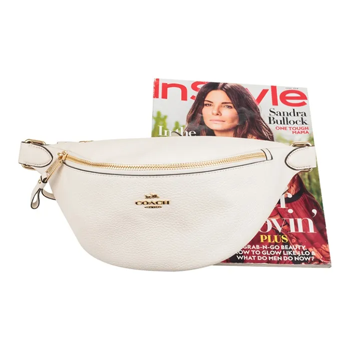COACH Leather One Shoulder Crossbody Bag, Sling Bag, Fanny Pack Tubas Women's Pure White-4