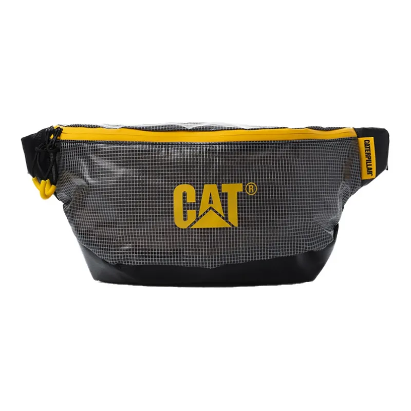 CAT PVC Fanny Pack Small Size Unisex Black Plaid-0