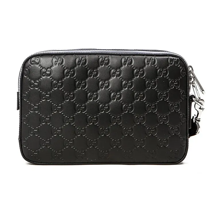 GUCCI Cow Leather Wallet Coin Purse Clutch Men's Black-3