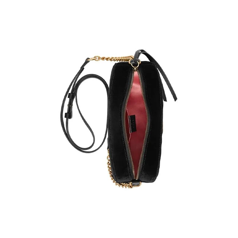 GUCCI Velvet Camera Bags Crossbody Bag Shoulder Bag Women's Black-6