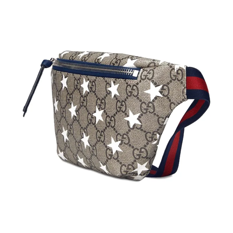 GUCCI Canvas With Leather Fanny Pack Sling Bags Kids' Bags Kids' Ebony/Dark Blue-1