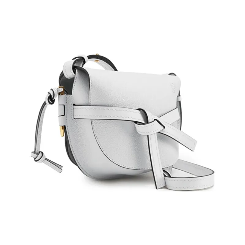 LOEWE Gate Cow Leather Crossbody Bag Shoulder Bag Women's Mist White-1