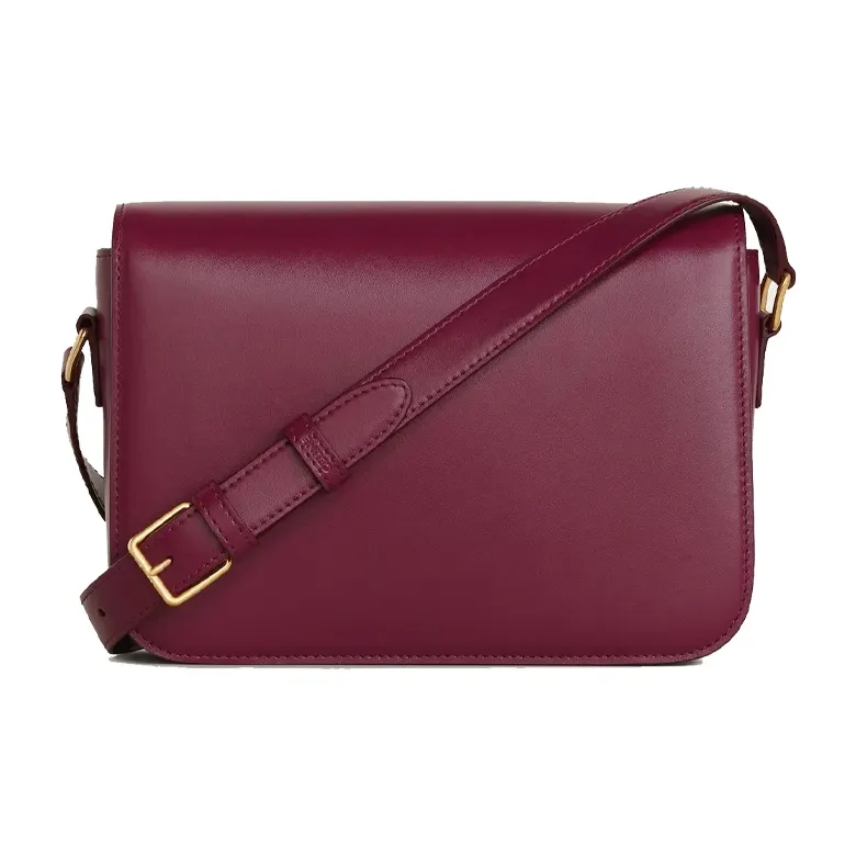 CELINE Cow Leather Shoulder Bag, Handbag, Crossbody Bag, Shoulder Bag Women's Candy Color, Berry Purple-2