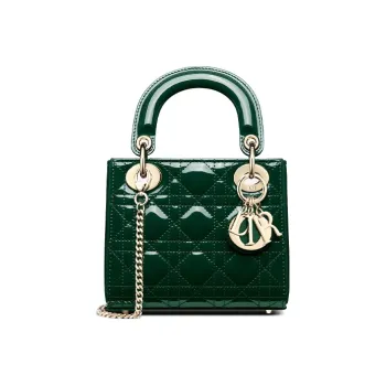 DIOR Lady Dior Cow Leather Three Compartment Dior Bag Handbag Shoulder Bag Crossbody Bag Mini Women's Pine Green