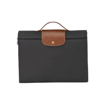 LONGCHAMP Le Pliage Fabric Handbags Briefcases Small Size Unisex Metal Gray