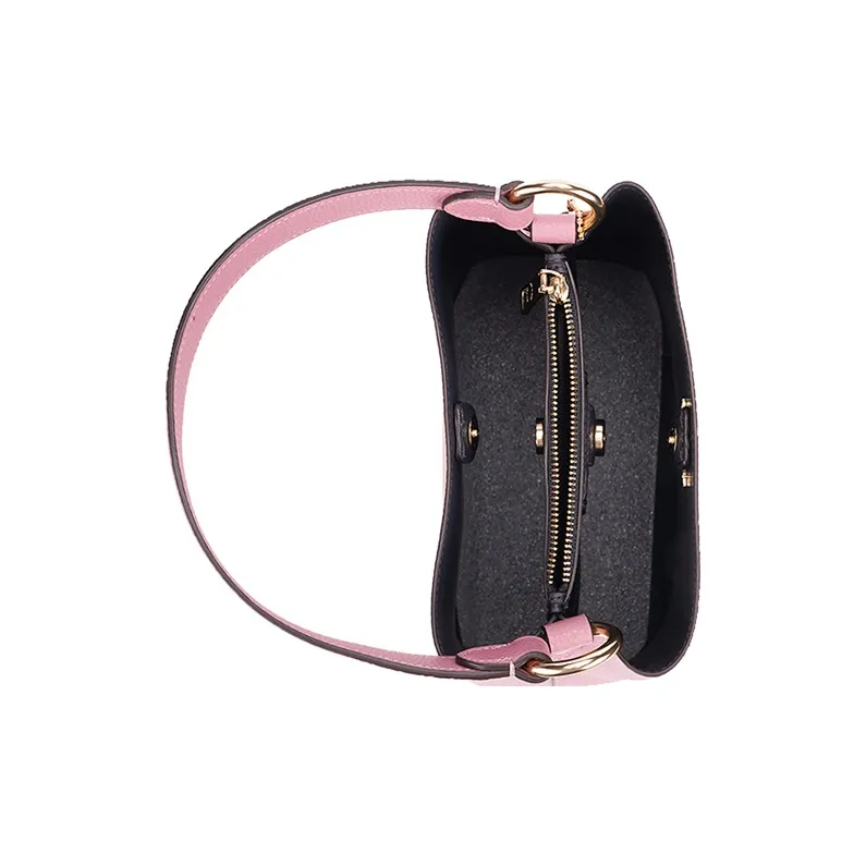 COACH Town Cow Leather Bucket Bags Shoulder Bag Crossbody Bag Handbag Small Size Women's Cherry Blossom Pink-3