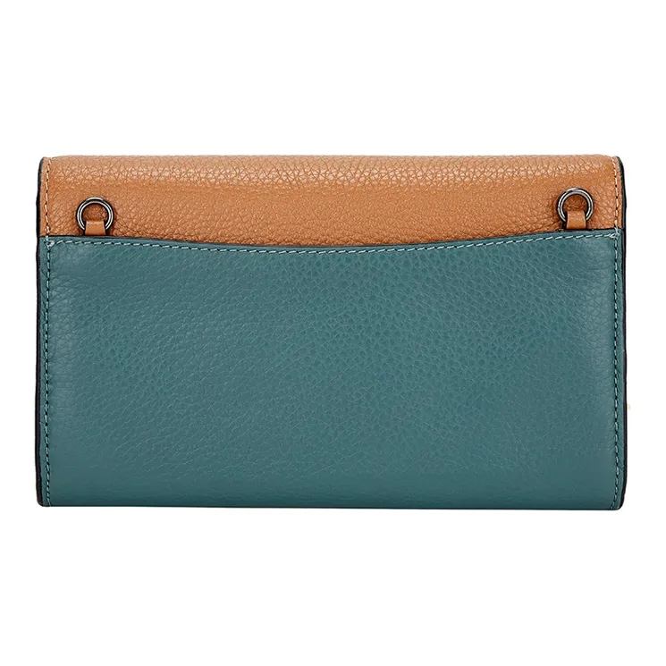 COACH Leather Crossbody Bag Shoulder Bag Small Size Women's Brown Green & Multicolor-2