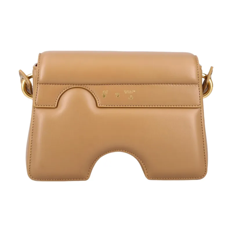 OFF WHITE Burrow 22 Shoulder Bag Camel Brown-4