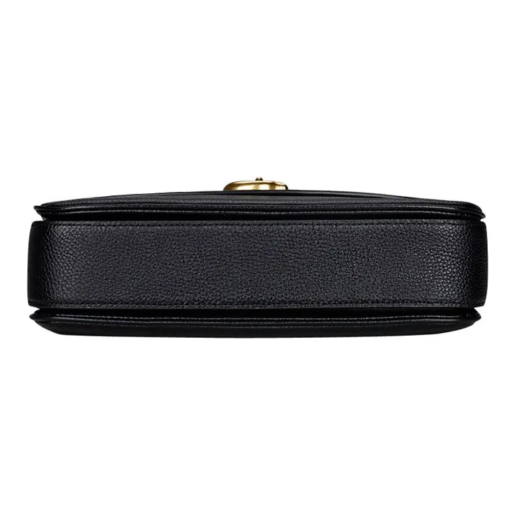 COACH Cassie Leather Messenger Bag Handbag Shoulder Bag Crossbody Bag Medium Size Women's Black-4