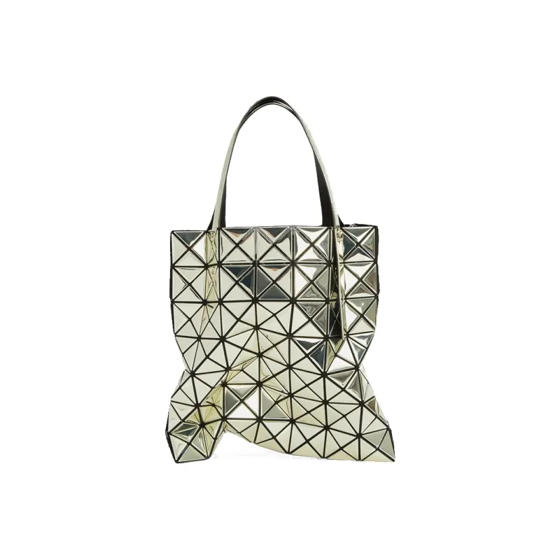 ISSEY MIYAKE Platinum Polyurethane Tote Bag, Shopping Bag, Shoulder Bag, Crossbody Bag Women's Gold-3