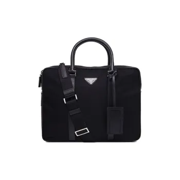 PRADA Nylon Fabric Handbag Men's Black