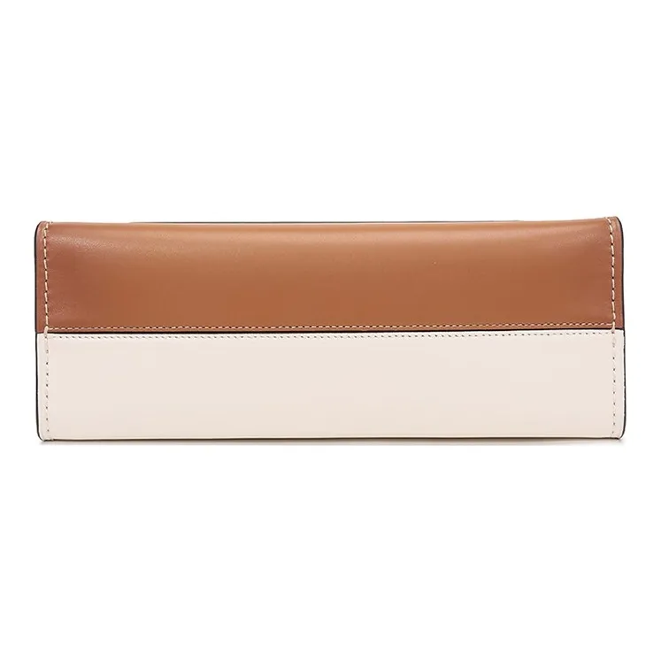 COACH Parker Leather Chain Bag, Portable Crossbody Bag, Shoulder Bag Women's White & Brown-4