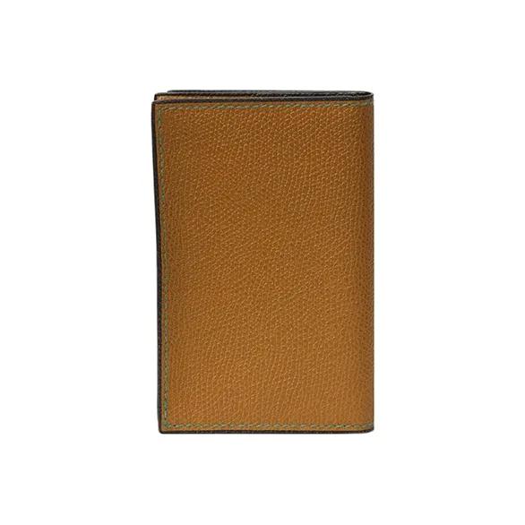 Valextra Calfskin Card Holder Unisex Mud Brown-1