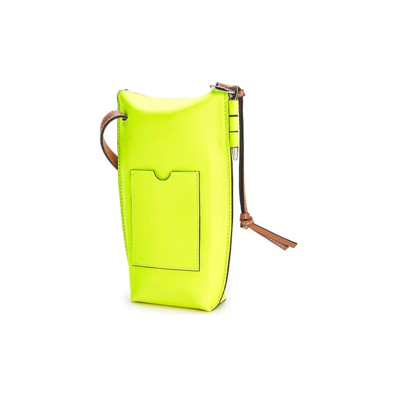 LOEWE Smiley® Collaboration Gate Pocket Calfskin Shoulder Bag Crossbody Bag Women's Yellow/Candy Color-3