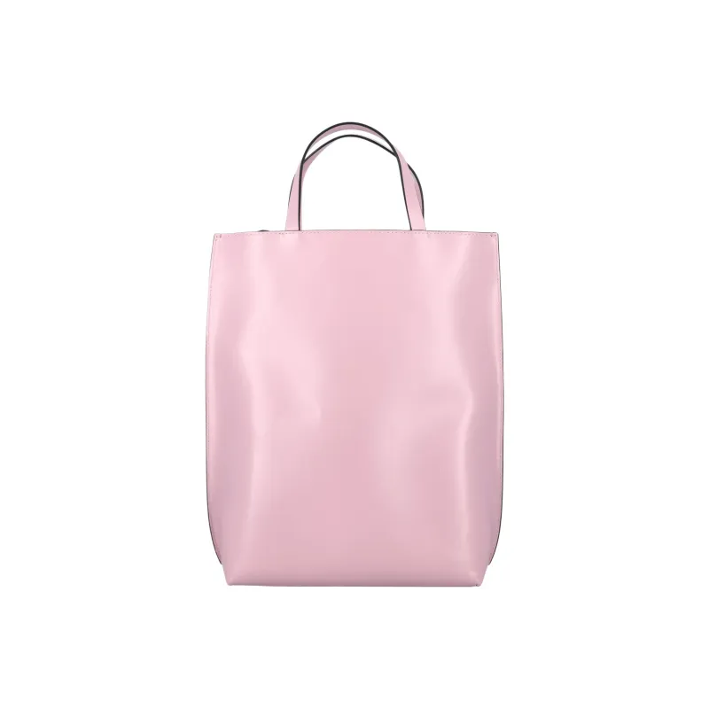 GANNI Recycled Leather Tote Crossbody One Shoulder Handbag Women's Pink-3