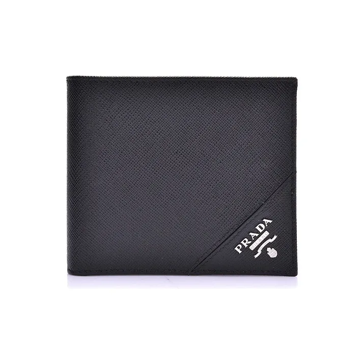 PRADA Calfskin Wallet Men's Black-0