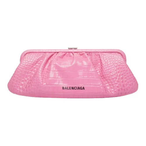 Balenciaga Cow Leather Cloud Bag Shoulder Bag Crossbody Bag Clutch Extra Large Women's Pink