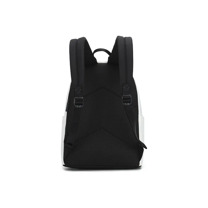 FILA Synthetic Leather Patchwork Fabric Backpack Regular Unisex Standard White-2