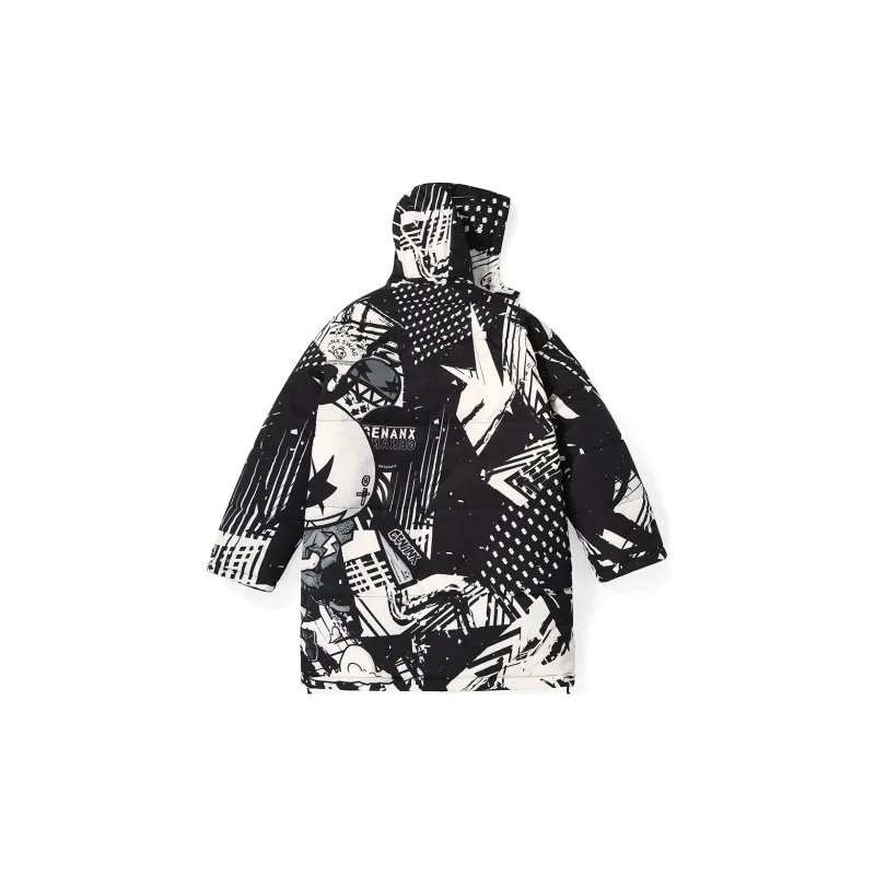 GENANX Cartoon Detachable Hood Loose Fit Puffer Jacket Unisex-2