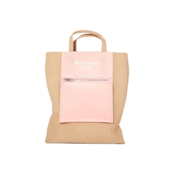 Acne Studios Polyamide Tote Bag Shopping Bag Handbag Medium Size Unisex Brown/Pink
