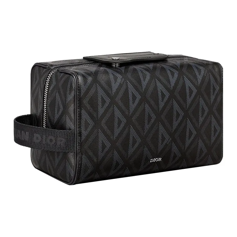 DIOR Lingot Canvas With Leather Toiletry Bag Men's Black-1