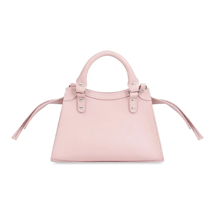 Balenciaga Neo Classic Biker Bag Grained Cow Leather Handbag Shoulder Bag Crossbody Bag Mini Women's Pink-1