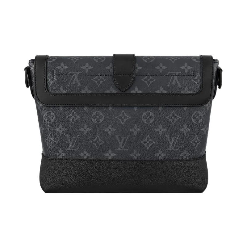 LOUIS VUITTON Saumur Canvas With Leather Trim Messenger Bag Shoulder Bag Crossbody Bag Regular Men's Black-2