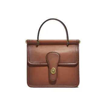 COACH Willis Leather Handbag Shoulder Bag Crossbody Bag Small Size Women's Distressed Brown