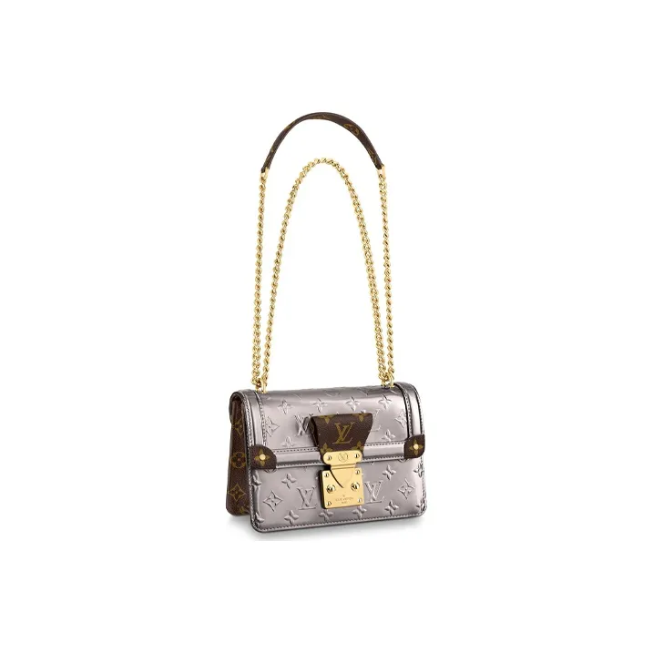 LOUIS VUITTON Embossed Patent Leather, Cow Leather Chain Bag, Crossbody Bag, Shoulder Bag Women's-0