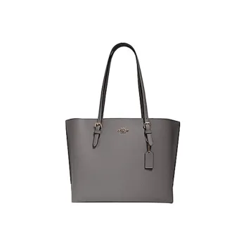 COACH Mollie Leather Tote Bag Shopping Bag Handbag Shoulder Bag Large Size Women's Heather Gray