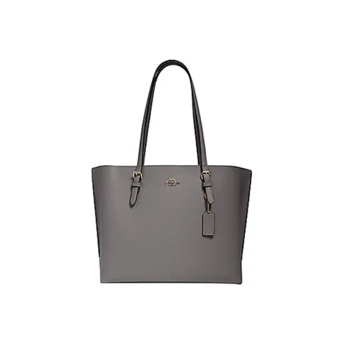 COACH Mollie Leather tote MONO Bag Shopping Bag Handbag Shoulder Bag Large Size Women's Heather Gray