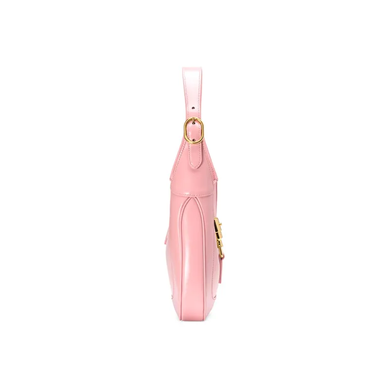 GUCCI Jackie 1961 Leather Crescent Shoulder Bag Shoulder Bag Small Size Women's Light Pink-3