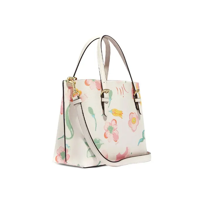COACH Mollie 25 Leather Tote Bag, Shopping Bag, Shoulder Bag Medium Size Women's Ecru-1