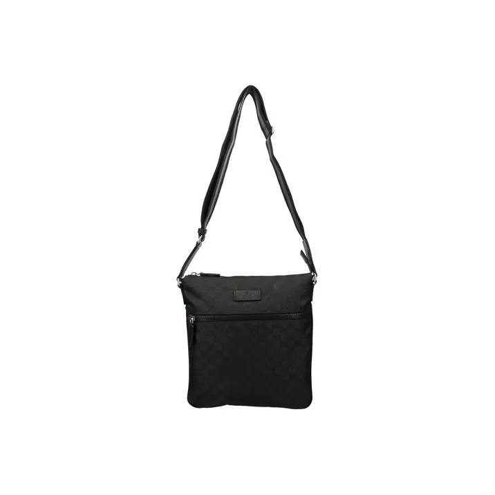 GUCCI Leather Messenger Bag Shoulder Bag Crossbody Bag Men's Black-3