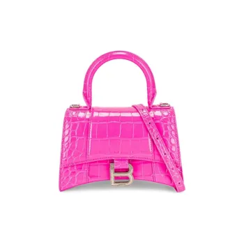 Balenciaga Leather Handbag, Shoulder Bag, Crossbody Bag Mini Women's Neon Pink