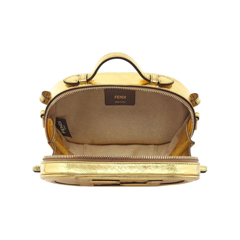 FENDI O'Lock Leather Elliptical Bag Camera Bag One Shoulder Handbag Crossbody Bag Mini Women's Gold-3