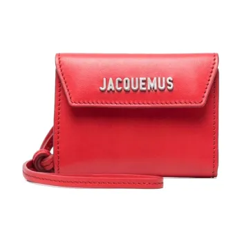 Jacquemus Cow Leather Wallet, Card Holder Unisex Red