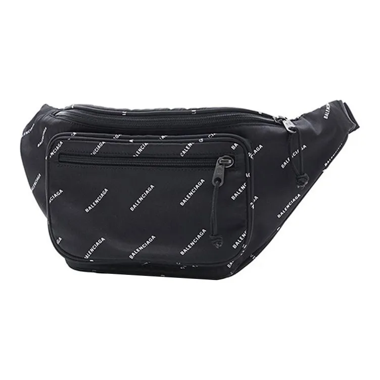 Balenciaga Fabric Crossbody Bag, Fanny Pack Unisex Black-1