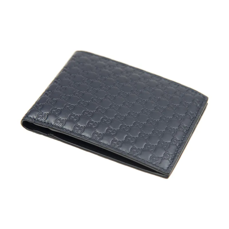 GUCCI Cow Leather Wallet Men's Blue/Navy Blue-1