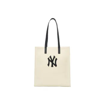 MLB Cotton Patchwork Canvas Tote Bag Shopping Bag Handbag Canvas Bag Shoulder Bag Unisex Beige