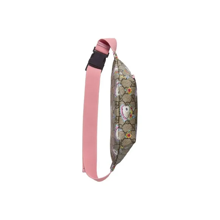 GUCCI Yuko Higuchi Collaboration Canvas Fanny Pack, Sling Bag, Kids' Bag Kids' Ebony/Pink-5